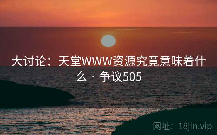 大讨论：天堂WWW资源究竟意味着什么 · 争议505